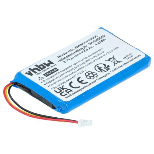 VHBW GPS Battery Garmin Drive 51, Garmin DriveSmart 55, 65, 61 LMT-S - 1100 mAh 3.7 V Li-Ion