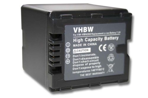 Videokamera akkumulátor Panasonic VW-VBN130E-K, VW-VBN130E, VW-VBN130 - 2200 mAh 7,2 V Li-Ion