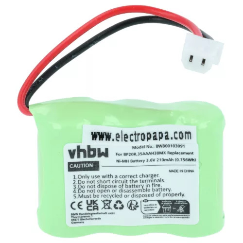 VHBW Hundetrainer Akku Dogtra 35AAAH3BMX, BP20R - 210 mAh 3,6 V NiMH