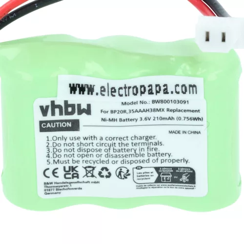 VHBW Hundetrainer Akku Dogtra 35AAAH3BMX, BP20R - 210 mAh 3,6 V NiMH