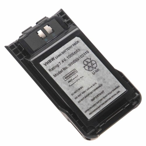 VHBW Radio battery Kenwood KNB-63L, KNB-65L - 1000 mAh 7.4 V Li-Ion + belt clip
