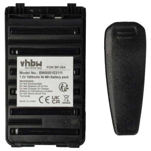 VHBW Radio Akku Icom BP-264 - 1600 mAh 7,2 V NiMH