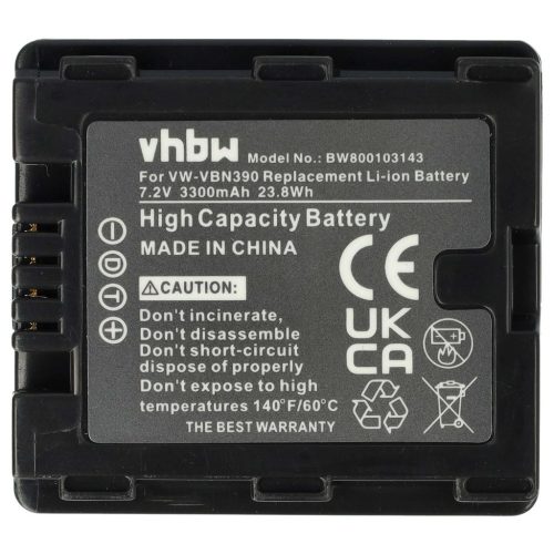 Videokamera Akku für Panasonic VW-VBN260E-K, VW-VBN260E, VW-VBN260 - 3300 mAh 7,2 V Li-Ion