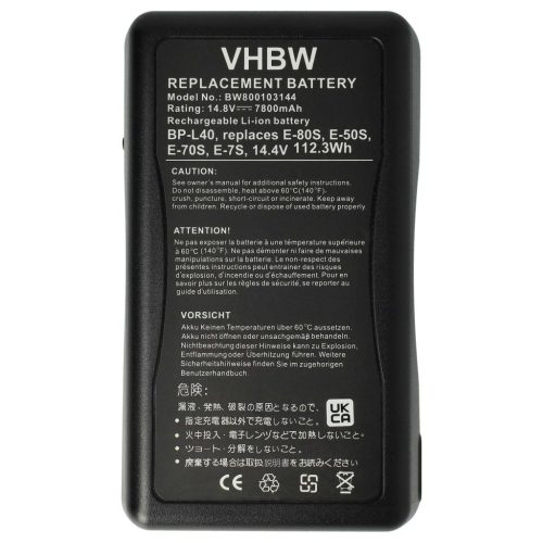 Videokamera akkumulátor Sony BP-150w, BP-150WS, BP-190S, BP-190WS - 7800 mAh 14,4 V Li-Ion