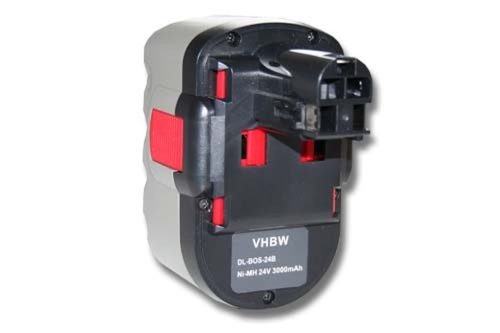 VHBW Electric Hand Tool Battery for Bosch 11524, 12524, 13624 - 24V, NiMH, 3000mAh