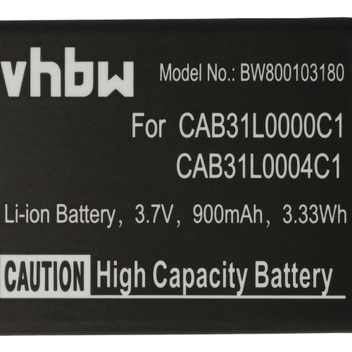VHBW Mobile Phone Battery for Alcatel CAB31L0000C2, CAB31L0000C1, CAB31L0001C1 - 900 mAh 3.7 V Li-Ion