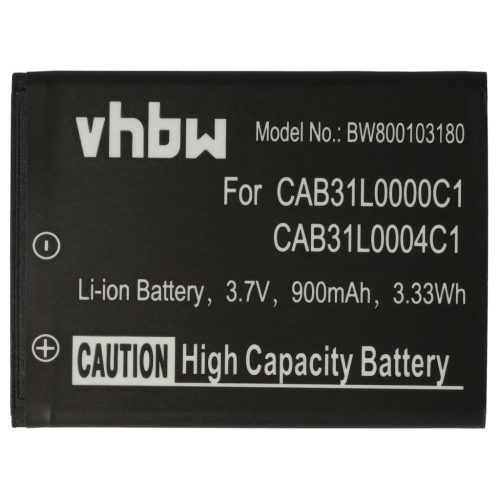 VHBW Mobile Phone Battery for Alcatel CAB31L0000C2, CAB31L0000C1, CAB31L0001C1 - 900 mAh 3.7 V Li-Ion