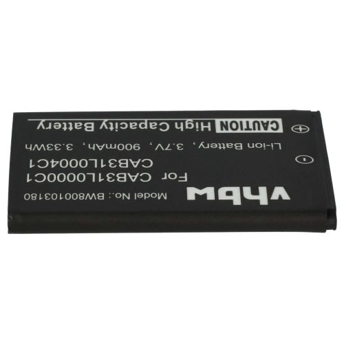 VHBW Mobile Phone Battery for Alcatel CAB31L0000C2, CAB31L0000C1, CAB31L0001C1 - 900 mAh 3.7 V Li-Ion
