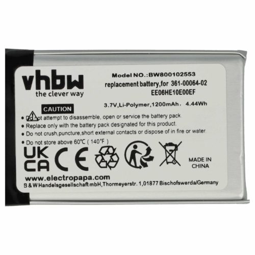 VHBW GPS Akku Garmin 361-00019-15 - 1200 mAh 3,7 V Li-Polymer