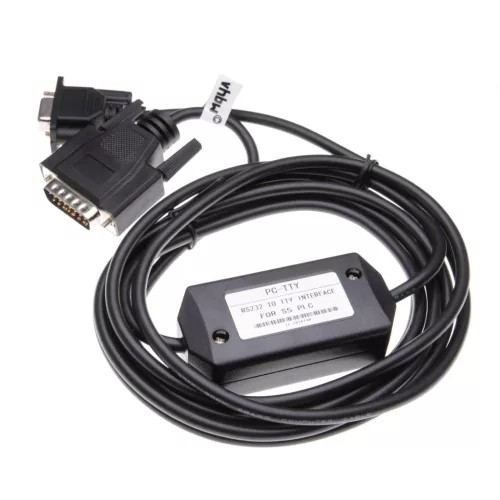 VHBW Siemens Simatic S5 100U RS-232 Programmer Cable - CPU 100, PC Adapter, 300 cm, Black