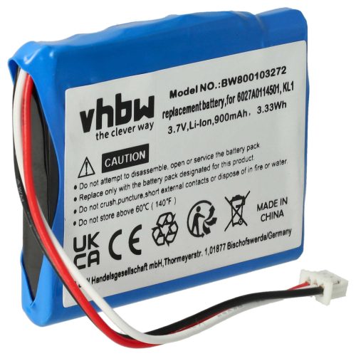 VHBW GPS Akku 6027A0114501, KL1 - 900 mAh 3,7 V Li-Ion