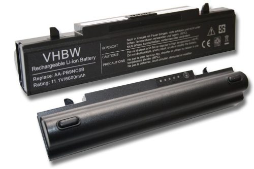 VHBW Notebook akkumulátor  Samsung AA-PB9MC6B, AA-PB9MC6W, AA-PB9MC6S - 6600 mAh 11,1 V Li-Ion, fekete