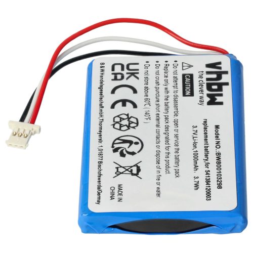 VHBW GPS Battery Navigon 541384120003, GTC3601101PO39120, 5411384120002, GTC39110BL08554 - 1000 mAh 3.7 V Li-Ion