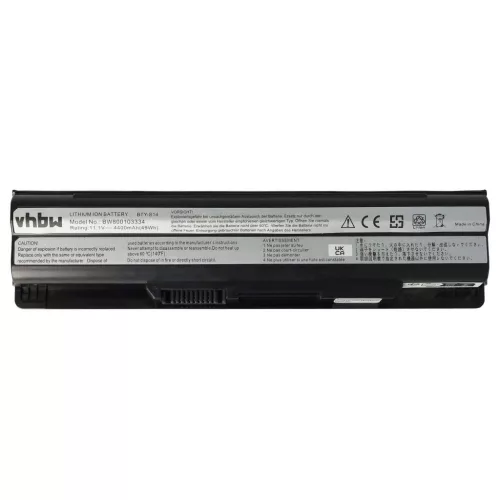 VHBW Notebook Battery Medion BTY-S14, 40029150, 40029231, 40029683 - 4400 mAh 11.1 V Li-Ion, black