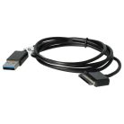 VHBW 1x USB Datenkabel Tablet - 2 in 1 Ladekabel für normale USB Tablets 100 cm schwarz