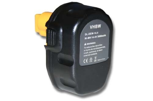 VHBW Elektrowerkzeug Akku für DeWalt DE9092, DE9091, DE9094, DC9091, DE9038 – 3000 mAh, 14,4 V, NiMH
