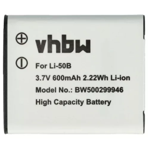 VHBW Panasonic VW-VBX090, VW-VBX090E akkumulátor - 600 mAh, 3,6 V, Li-Ion