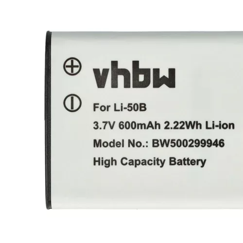 VHBW Panasonic VW-VBX090, VW-VBX090E akkumulátor - 600 mAh, 3,6 V, Li-Ion