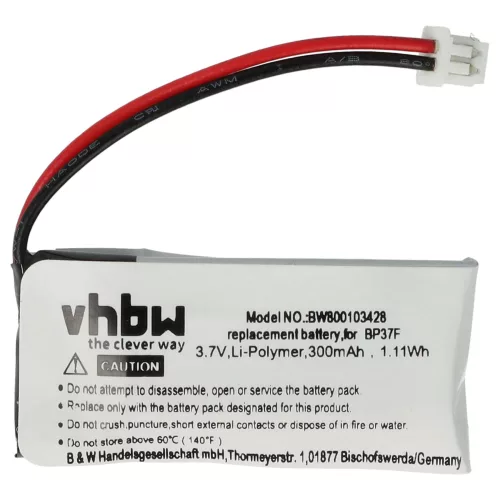VHBW Hundetrainer Akku Dogtra BP37F, BP37R - 300 mAh 3,7 V Li-Polymer