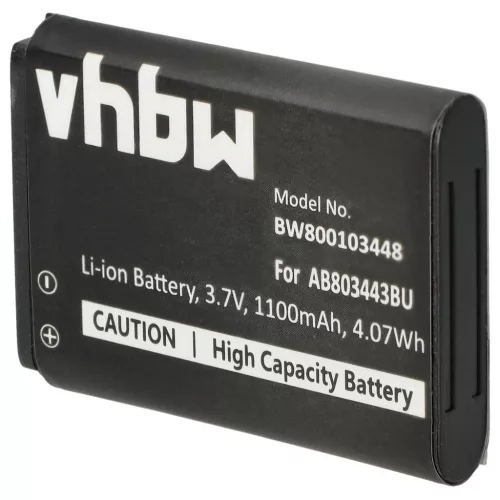 VHBW Mobile Phone Battery for Samsung AB803443BU - 1100 mAh 3.7 V Li-Ion