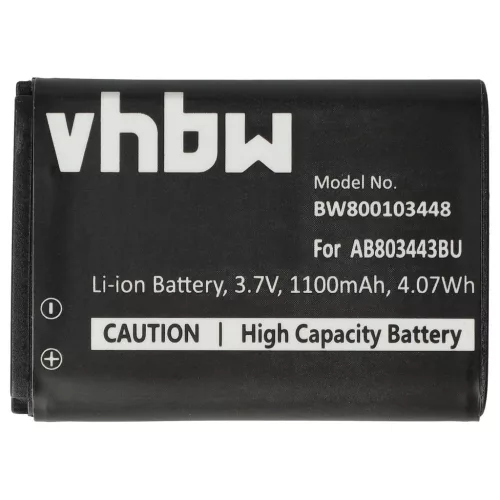 VHBW Mobile Phone Battery for Samsung AB803443BU - 1100 mAh 3.7 V Li-Ion