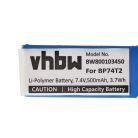 VHBW Handheld Transmitter Battery AAE562438P6H, BP74T2, AE602048P6H - 500 mAh 7.4 V Li-polymer