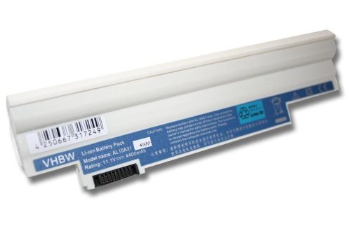 Notebook akkumulátor  Acer AL10BW, AK.006BT.074, AK.003BT.071 - 4400 mAh 11,1 V Li-Ion, fehér