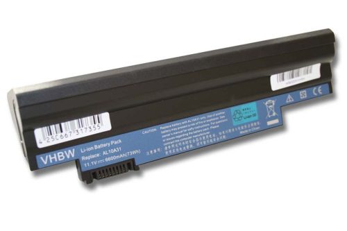 Notebook akkumulátor  Acer AL10BW, AK.006BT.074, AK.003BT.071 - 6600 mAh 11,1 V Li-Ion, fekete