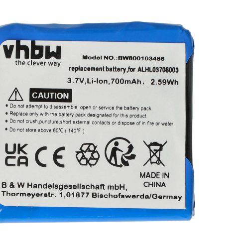 VHBW GPS Akku ALHL03708003 - 700 mAh 3,7 V Li-Ion