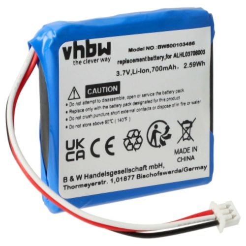 VHBW GPS Akku ALHL03708003 - 700 mAh 3,7 V Li-Ion