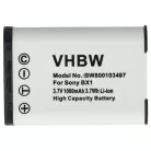 VHBW Sony NP-BX1 battery - 1000 mAh, 3.6 V, Li-Ion