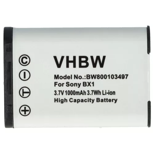 VHBW Sony NP-BX1 battery - 1000 mAh, 3.6 V, Li-Ion