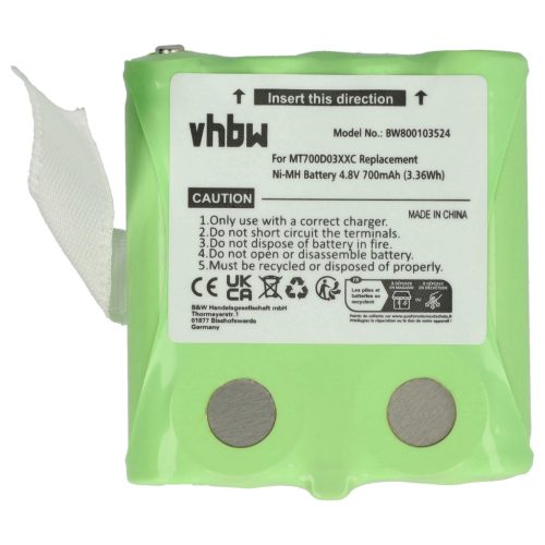 VHBW Radio Akku MT700D03XXC - 700 mAh 4,8 V NiMH
