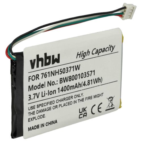 VHBW GPS Akku 761NH50371W - 1300 mAh 3,7 V Li-Polymer