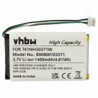 VHBW GPS Akku 761NH50371W - 1300 mAh 3,7 V Li-Polymer