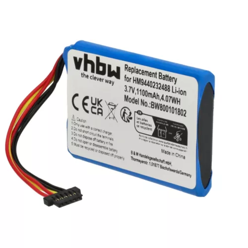 VHBW GPS Battery AHL03714001 - 1100 mAh 3.7 V Li-Ion