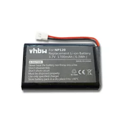 VHBW Speaker Battery Seecode NP120 - 1700 mAh 3.7 V Li-Ion