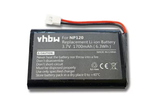 VHBW Speaker Battery Seecode NP120 - 1700 mAh 3.7 V Li-Ion