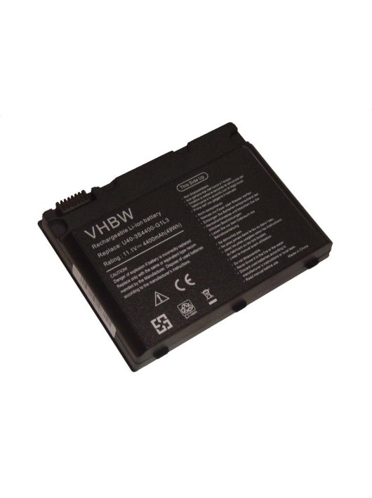 Notebook akkumulátor  U40-4S2200-C1L3, U40-4S2200-C1H1 - 4400 mAh 11,1 V Li-Ion, fekete