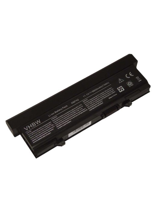 Notebook akkumulátor  Dell KM668, 312-0762, 312-0769, 451-10616 - 6600 mAh 11,1 V Li-Ion, fekete