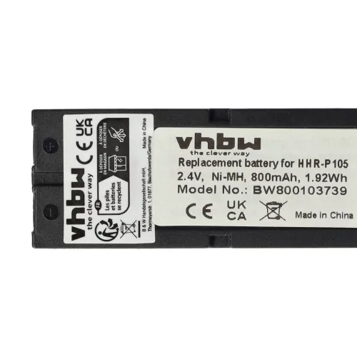VHBW Vezetékes telefon akku a 86420, BT-1009, HHR-P105, CPH-508, BBTG0658001 telefonokhoz - 800 mAh 2,4 V NiMH