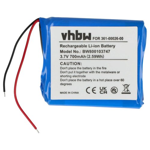 VHBW GPS Akku Garmin 361-00026-00 - 700 mAh 3,7 V Li-Ion