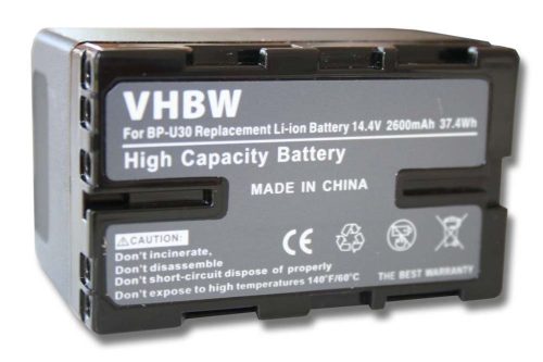 Videokamera akkumulátor Sony BP-U30-hoz - 2600 mAh 14,4 V Li-Ion