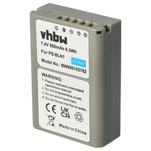 VHBW Akku für Olympus PS-BLN1 - 850 mAh, 7,6 V, Li-Ion mit Informationschip