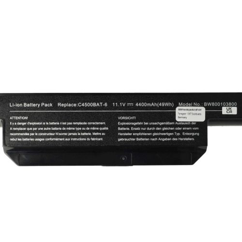 VHBW Notebook battery for 6-87-c480s-4g41, 6-87-C480S-4G4 - 4400 mAh 11.1 V Li-Ion, black