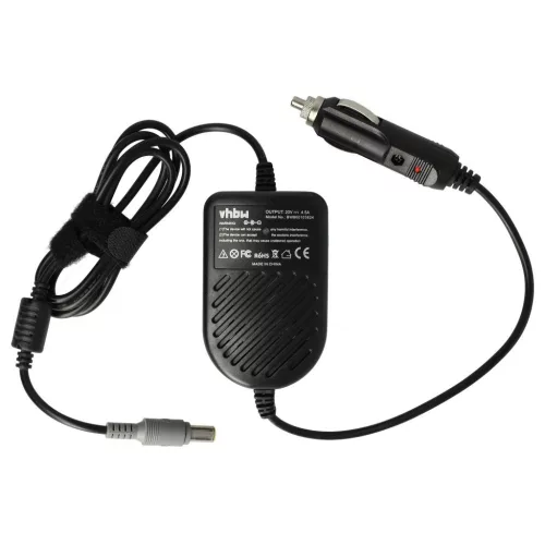 VHBW Car Charger for Lenovo 40Y7696, 40Y7700, 41N8460, 92P1104, 92P1153, 92P1159 Laptops - 4.5 A
