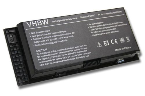 VHBW Notebook Battery Dell 0JHYP2, 0FVWT4, 0R7PND, 0PG6RC, 0RY6WH - 6600 mAh 11.1 V Li-Ion, black