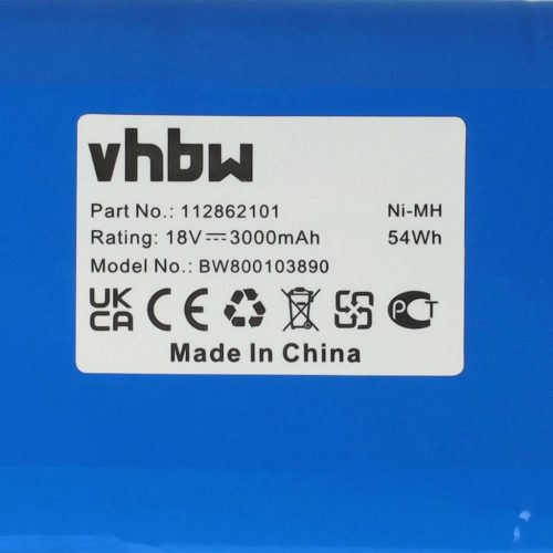 VHBW Rasenmäher Akku Husqvarna 1128621-01, 112862101, 112862101/6 - 3000 mAh 18 V NiMH, blau - Gartengerät