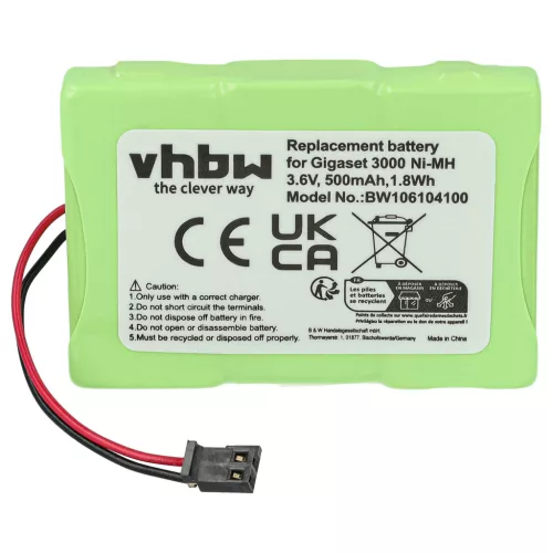 VHBW Kabelloser Telefonakku Siemens T325, NS3109, GPF6M3BMX, 3QNF3550 - 500 mAh 3,6 V NiMH