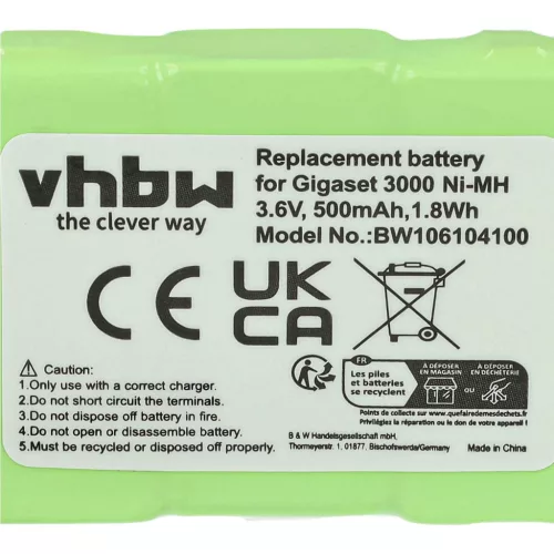 VHBW Telefon Akku Siemens T325, NS3109, GPF6M3BMX, 3QNF3550 - 500 mAh 3,6 V NiMH